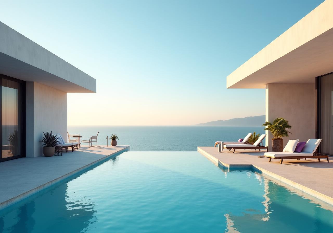 ชายฝั่งทะเลที่สวยงามสำหรับการพักผ่อนและการทำงาน