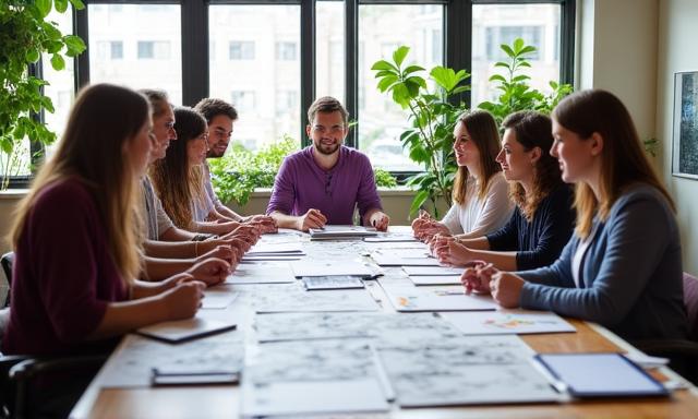 ทีมงานกำลังประชุมงานอย่างเป็นกันเอง